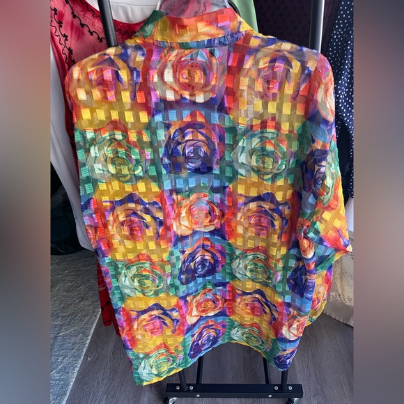 ELee Multicolor Checkered Floral Shirt - Picture 4 of 5